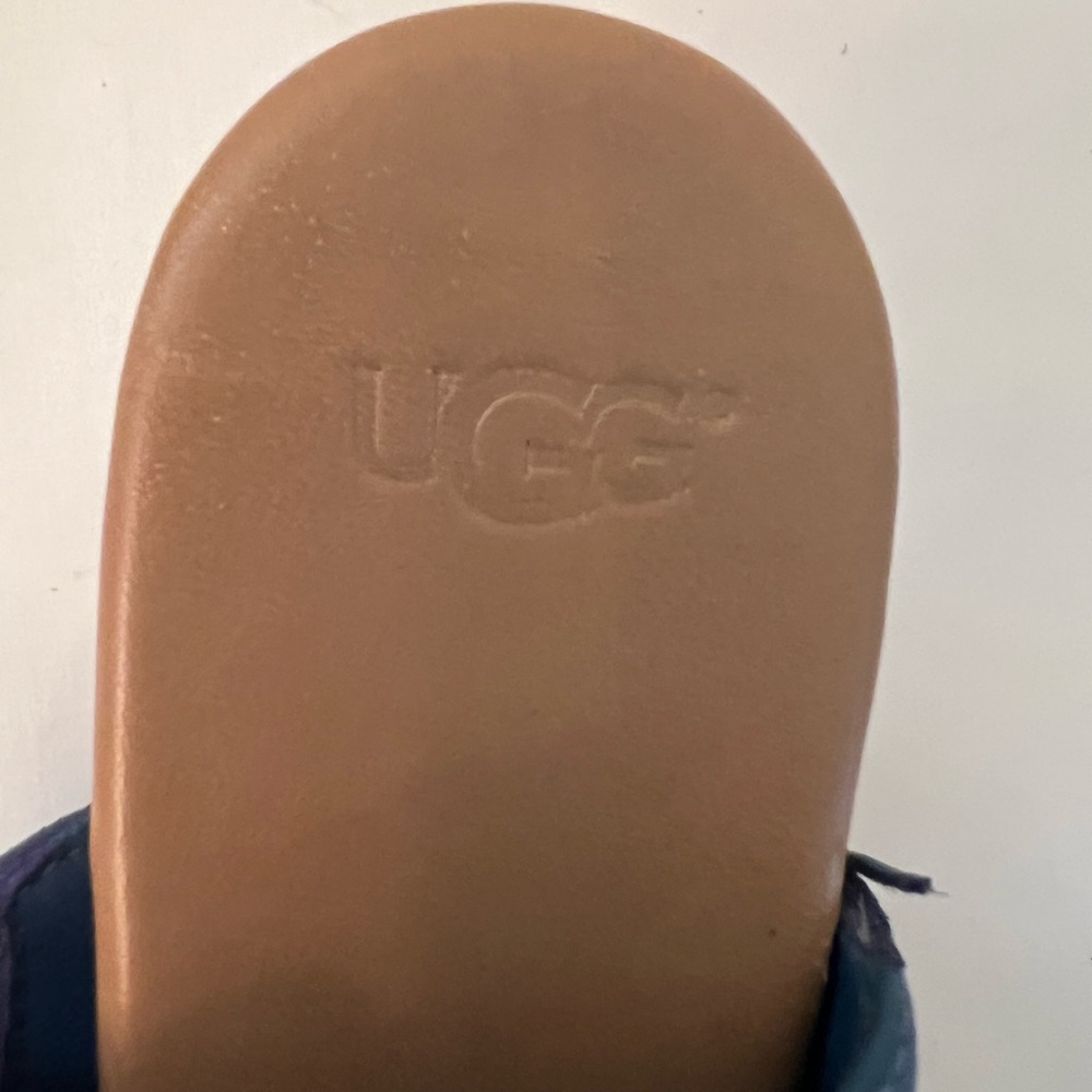 Ugg Blue Nubuck Elena Cork Espadrille Wedge Sandals, Size 7, GUC - Picture 12 of 13
